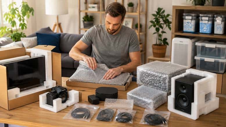 Televizyon bilgisayar kamera hoparlör ve elektronik cihazları darbelere karşı paketleme