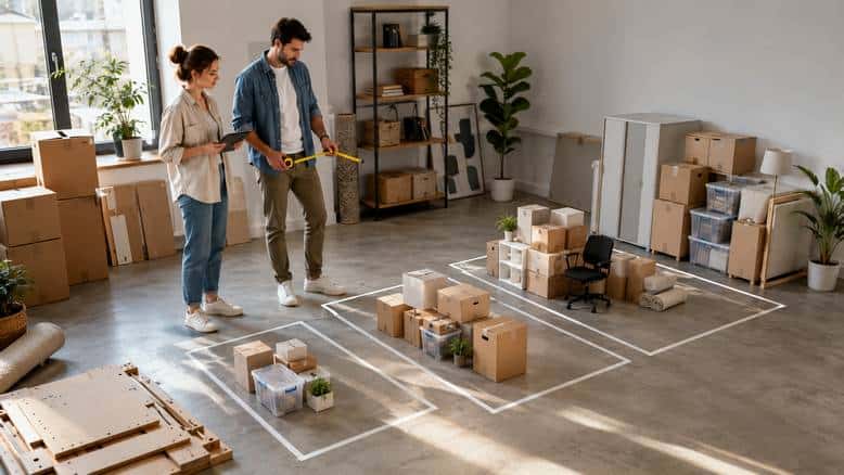 Depolama alanı ihtiyacını hesaplamak için kutuları ve mobilyaları planlama